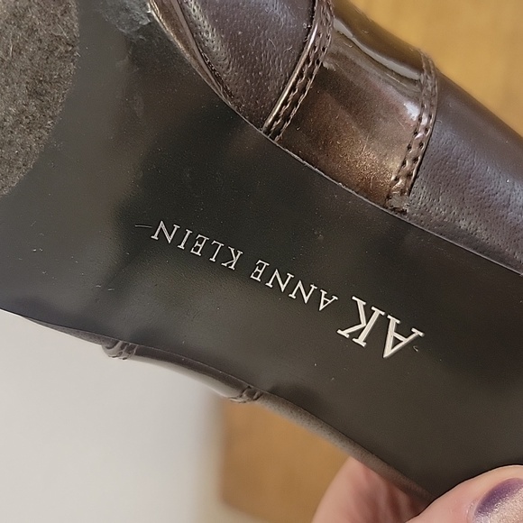 #2 Anne Klein AK Red Brown Round-Toe Oxford Booties with Stiletto Heel 8.5M - Picture 9 of 12